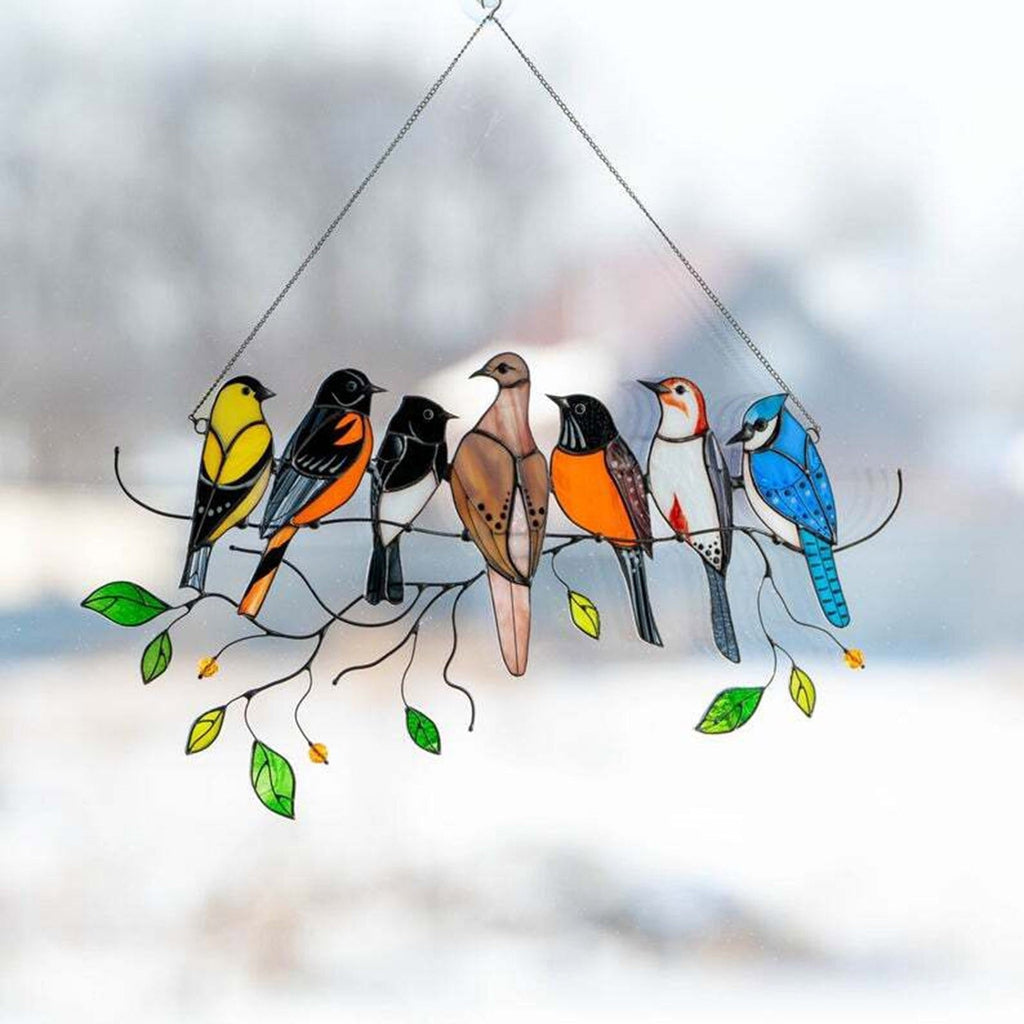 Stained Glass Bird Suncatcher - Francia