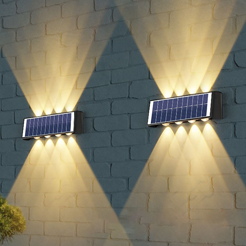 Modern Simplicity Solar Waterproof Rectangular ABS PMMA LED Wall Light Lamp For Outdoor Patio