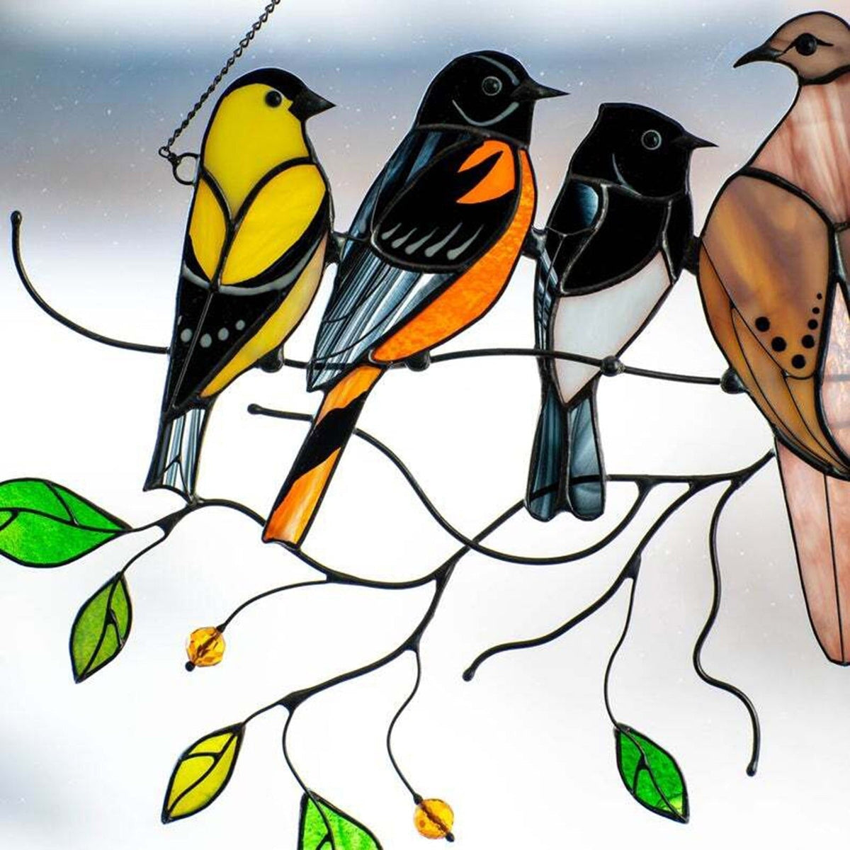 Stained Glass Bird Suncatcher - Francia