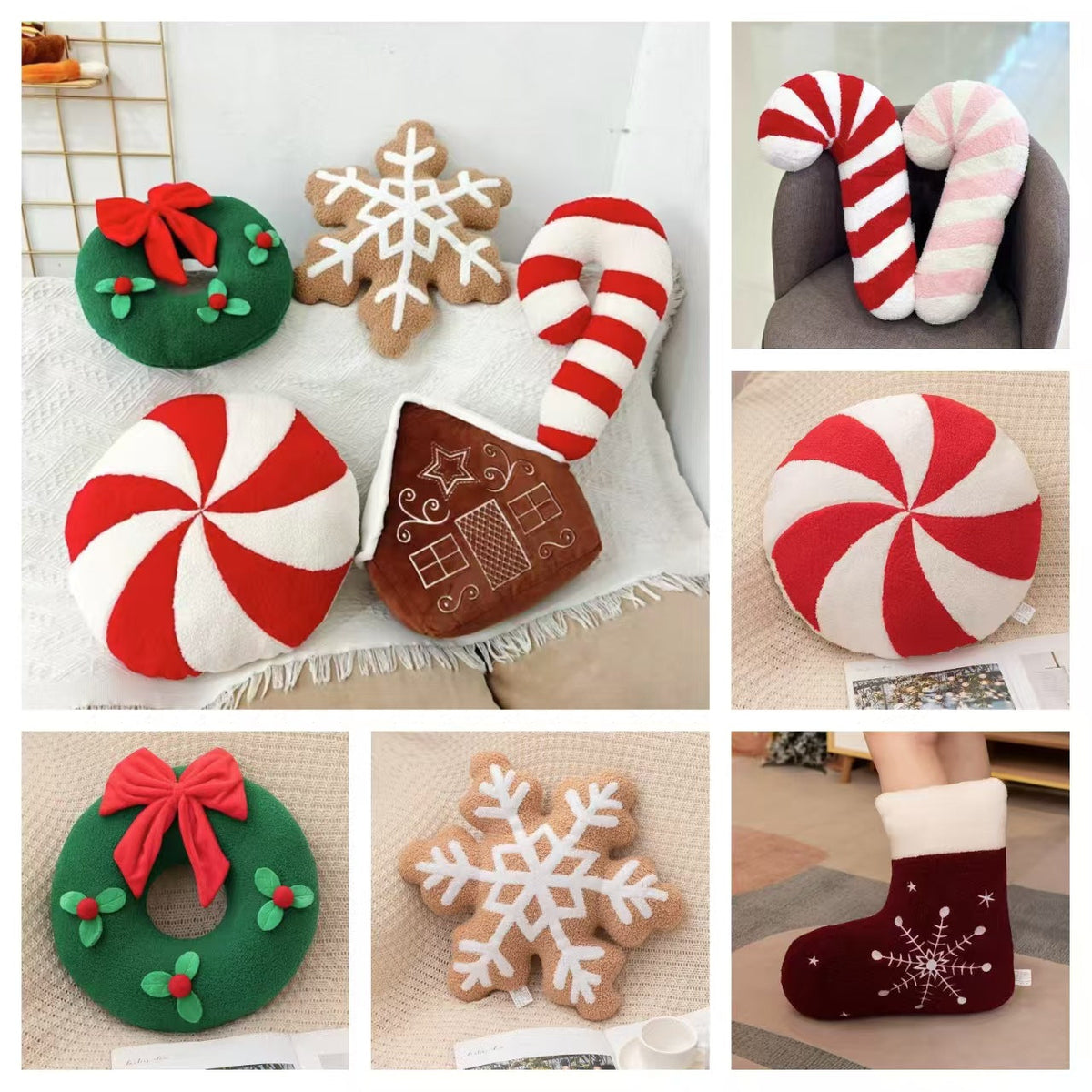 Christmas Snowflake Plush Cushion Pillow