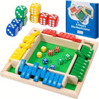 Shut The Box game, wooden board dice games