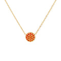 Dainty Diamond Speckled Birthstone Circle Necklace