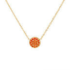 Dainty Diamond Speckled Birthstone Circle Necklace