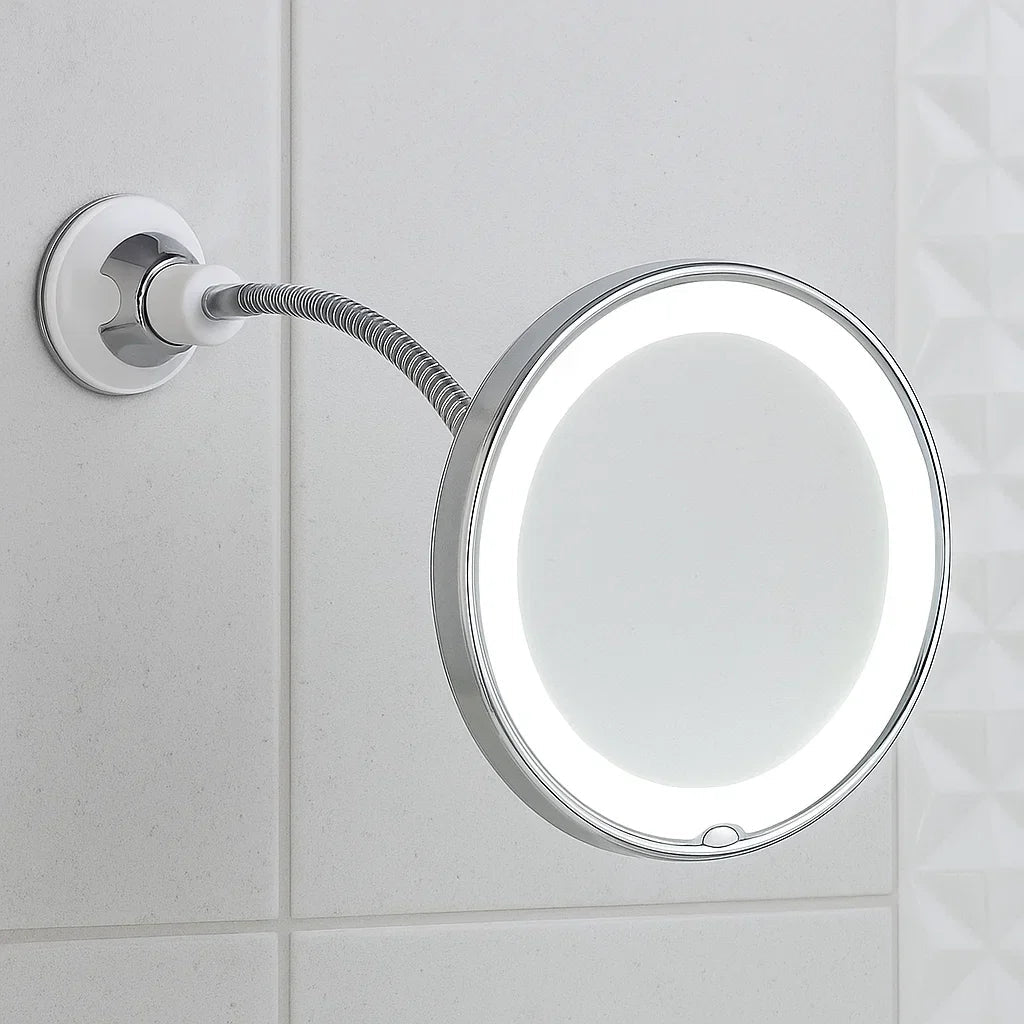 LED Makeup Mirror with Flexible Arm and Magnifier