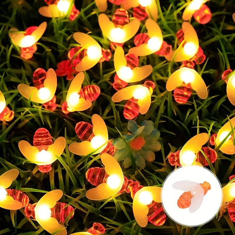 Solar flower light chain for the garden