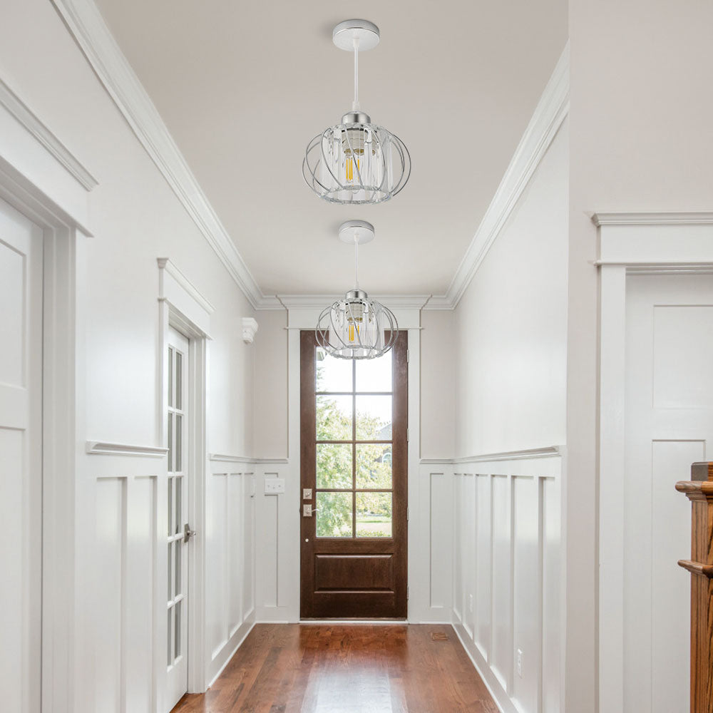 Pendant Light Black Glass Globe Ceiling Fixture