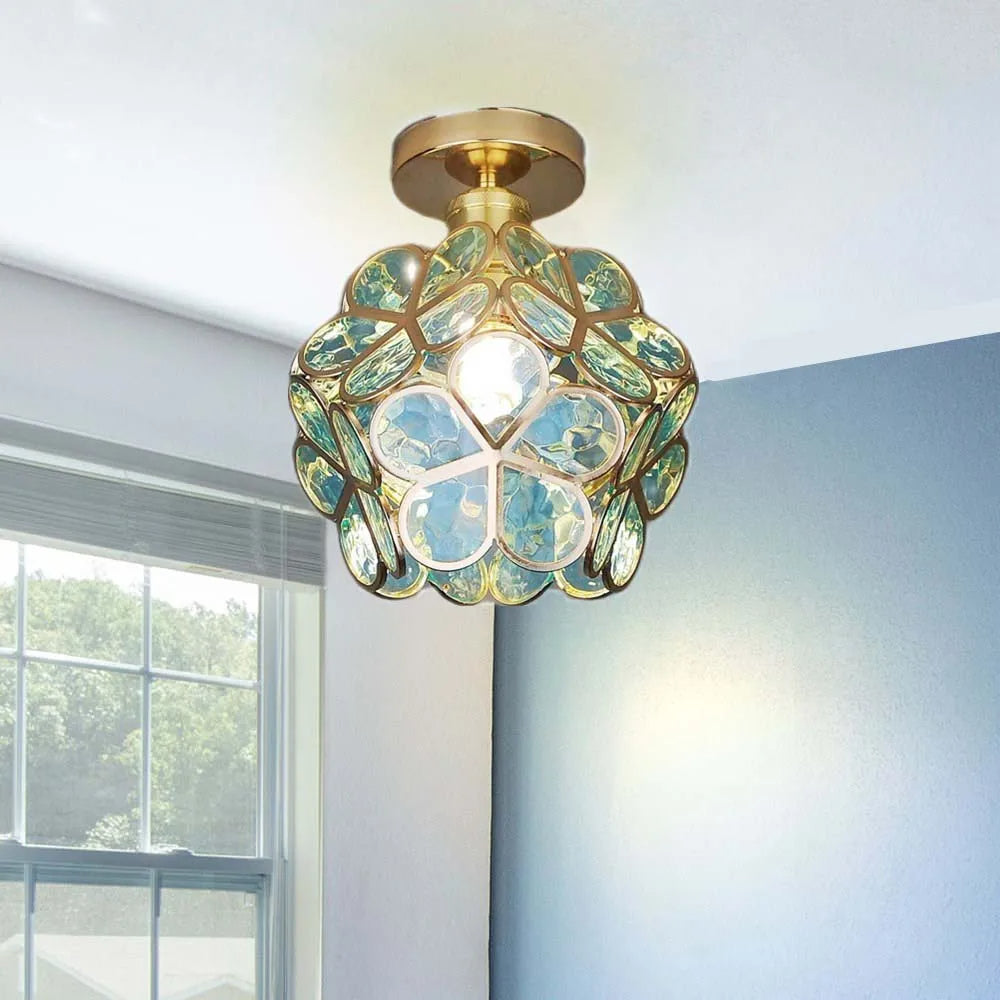 Glass Flower Ceiling Lamp - FloraGlow