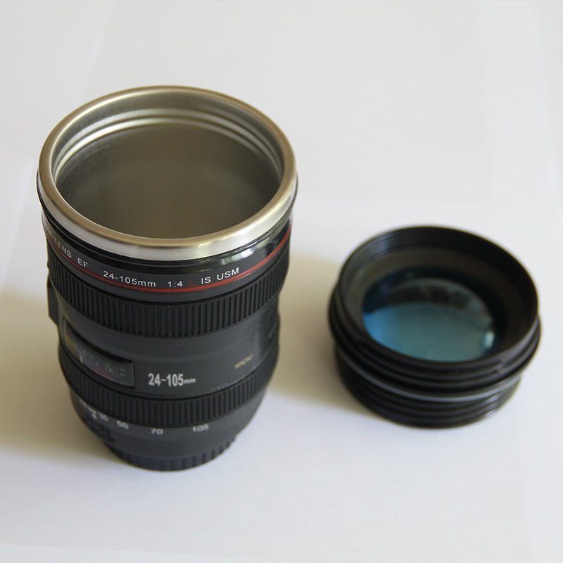 Camera Lens Inspired Insulated Cup Coffee Mug