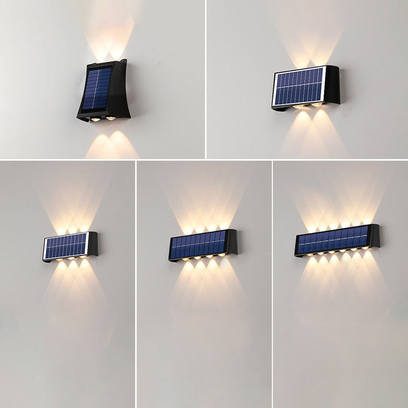 Modern Simplicity Solar Waterproof Rectangular ABS PMMA LED Wall Light Lamp For Outdoor Patio