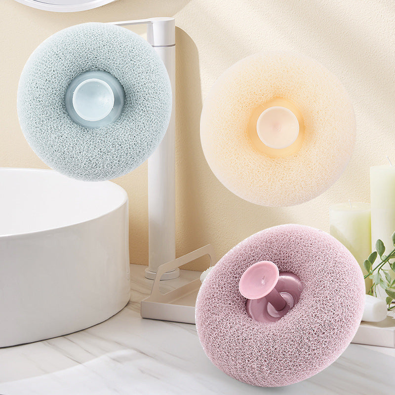 Super soft bath ball with suction cup with sunflower