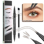 2-in-1 Dual-Ended Eyebrow Pencil with Micro-Fork Tip Applicator and Precise Brush Tip