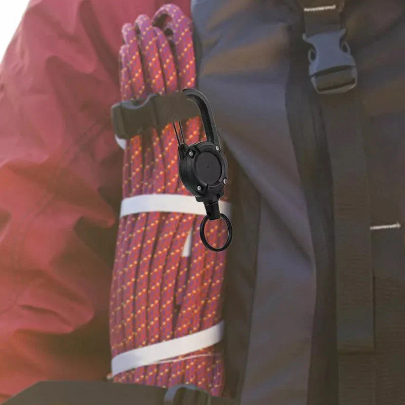 Outdoor automatic retractable wire Luya tactical keyring with theft protection