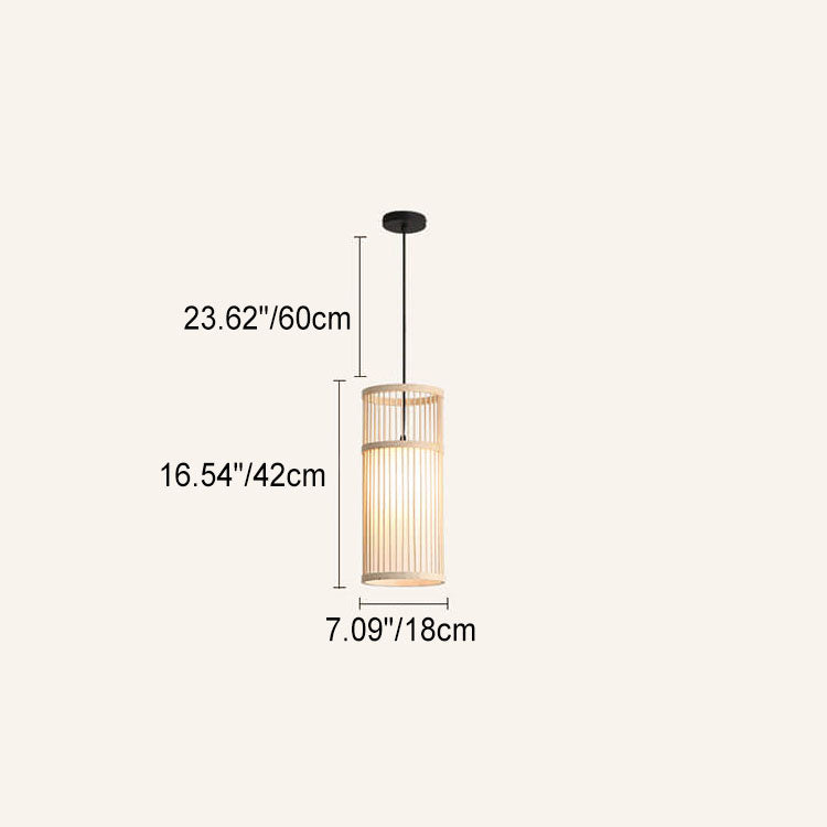 Bambora Zen Pendant Light | Handwoven Bamboo Lantern | Japanese Design | Natural Elegance