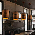 BarrelGlow Vintage Pendant Light | Wood Wine Barrel Design | 1-bulb | Rustic Lighting
