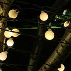 Modern Art Deco Waterproof Solar PVC Rubber Acrylic Snow Bee Ball Crystal Ball Teardrop LED String Lights Outdoor Light For Garden