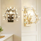 Luminis Wall Light | Luxury Crystal Design | Leaf Motif | 1-Bulb & Modern