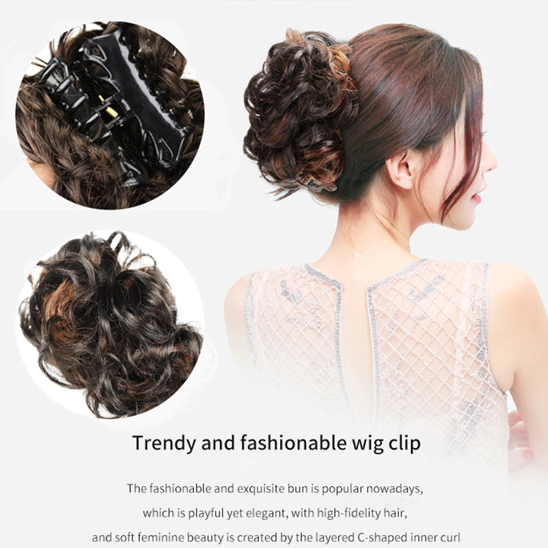Bun Clipping Flower Buds Wig
