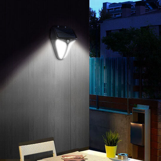 Solar Intelligent Triangle Outdoor Waterproof Body Sensor Patio LED Wall Light