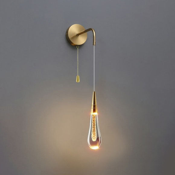 LumeTear Luxe LED Wall Lamp Dimmable Drop Design for Bedroom and Living Room