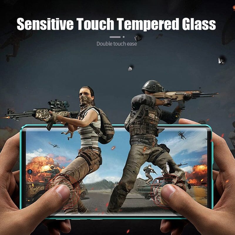 Magnetic tempered glass double-sided phone case for Samsung