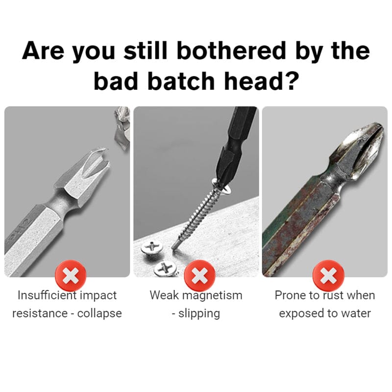 D1 Anti-slip and shock-resistant bits with Phillips screwdriver bits