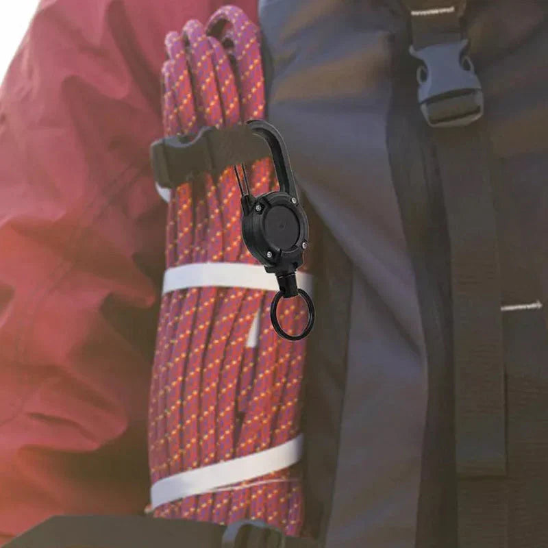 Automatic retractable wire rope outdoor keychain