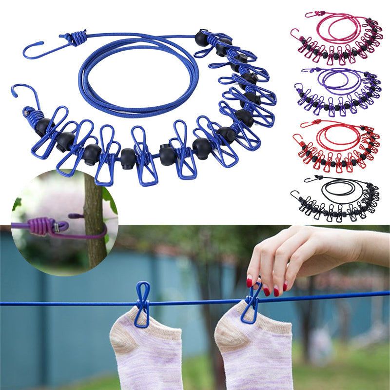 Portable elastic travel laundry rack
