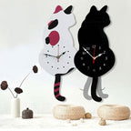Nordic Cat Wobble-Tail Wall Clock