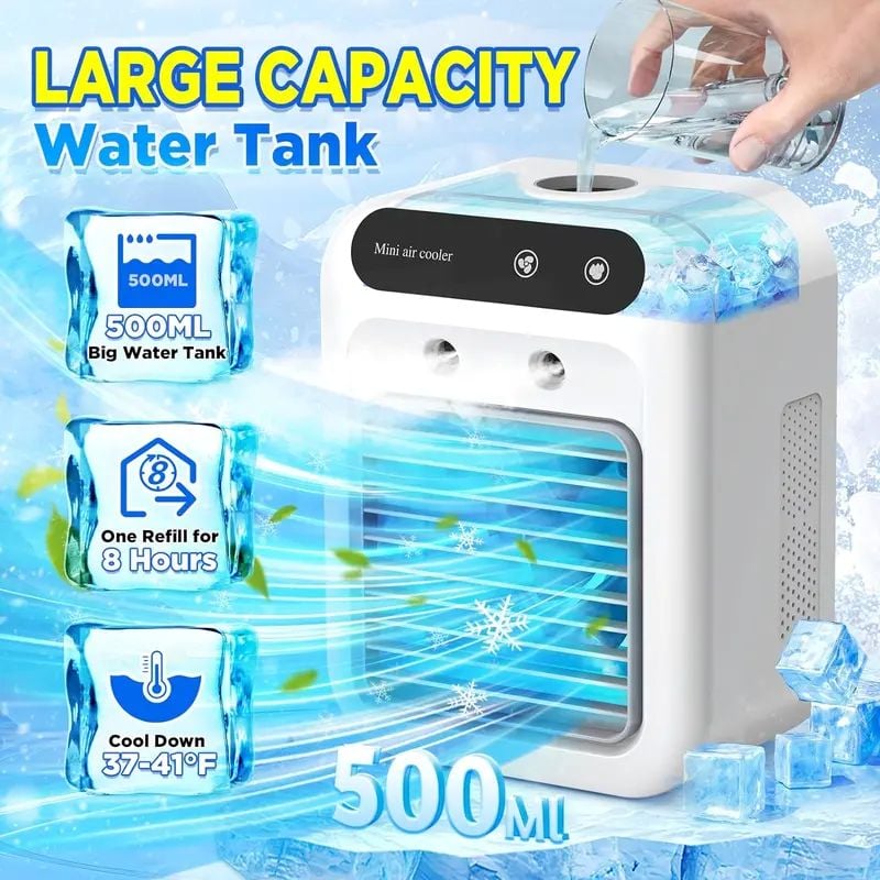 Portable 3-In-1 Cooling Fan with 2-Speed Mist