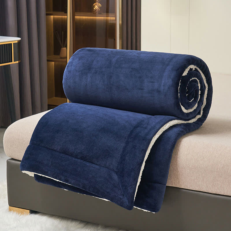 Solid thick double-sided velvet cube blanket