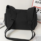 UrbanLiner Nylon Messengerbag – Black Shoulder Bag with Zipper for Daily Use