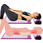 Acupressure yoga mat & cushion set for natural pain relief & relaxation