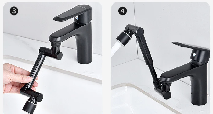 FlexiFlow 360° rotatable and extendable faucet head