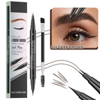 2-in-1 Dual-Ended Eyebrow Pencil with Micro-Fork Tip Applicator and Precise Brush Tip