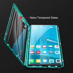 Magnetic tempered glass double-sided phone case for Samsung