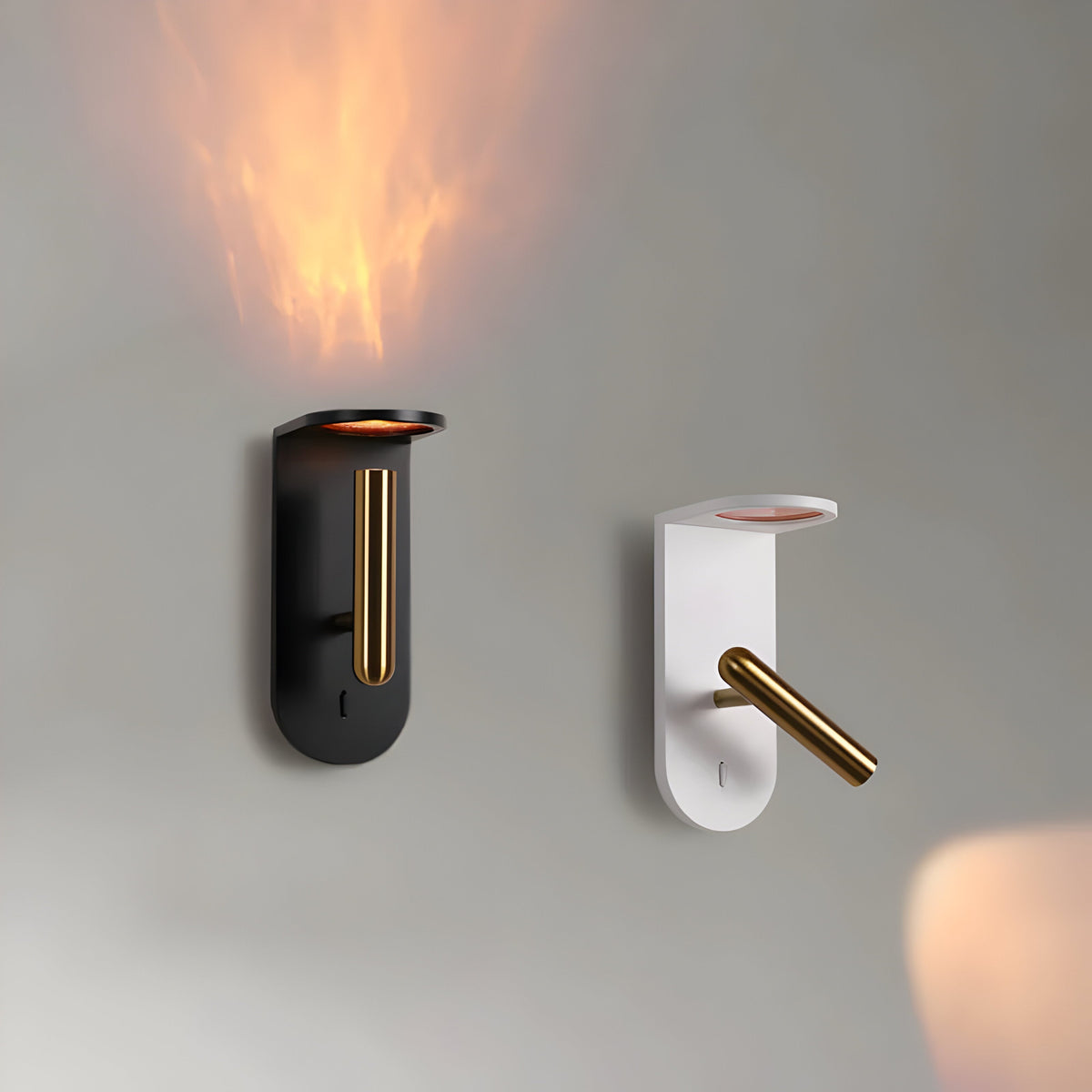 Adjustable Nordic LED Wall Light with Flame Effect