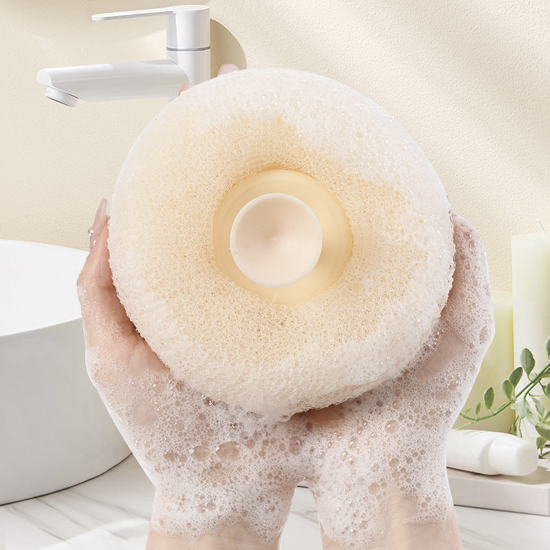 Super soft bath ball with suction cup with sunflower