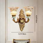FlorisLuxe European Wall Lamp | Blossom Design | 1-2 Flames | High-Quality Resin & Glass | Elegance for Living Room & Hallway