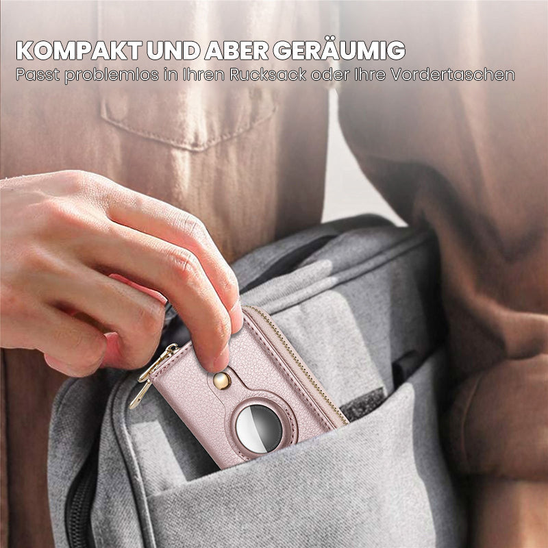 Intelligent AirTag-Zip RFID Leather Wallet