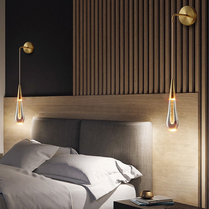 LumeTear Luxe LED Wall Lamp Dimmable Drop Design for Bedroom and Living Room
