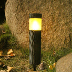 Outdoor Solar Rattan Cylindrical LED Garden Lawn In-ground Landscape Light