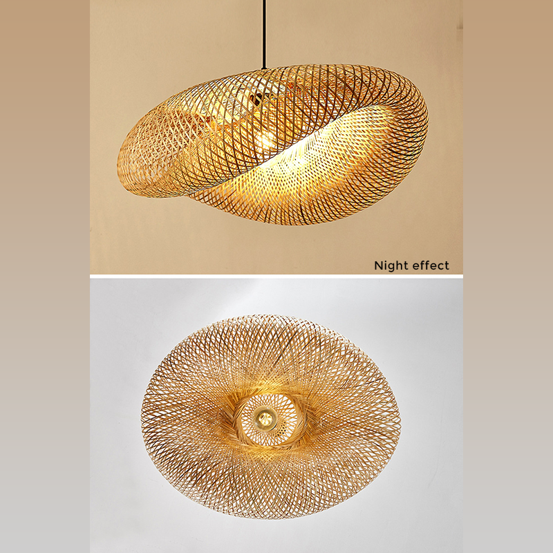 Rattan Woven Bamboo - Pendant Light - Led - Light