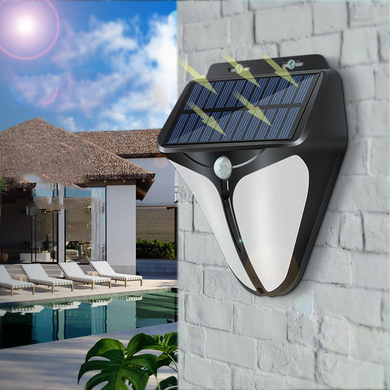 Solar Intelligent Triangle Outdoor Waterproof Body Sensor Patio LED Wall Light