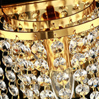 Modern Luxury Semi-Round Octagonal Pearl Stainless Steel Crystal 1-Light Wall Sconce Lamp for Living Room