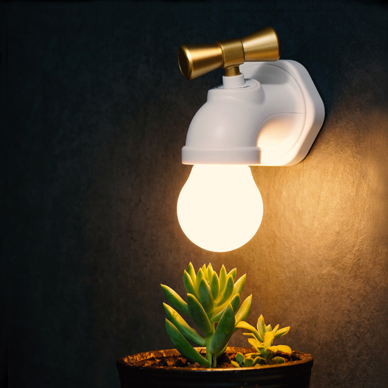 Modern creative faucet ABS PC USB LED night light wall lamp