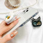 3D cute kitten phone holder with mini mirror