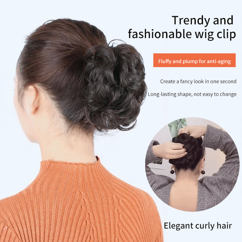 Bun Clipping Flower Buds Wig