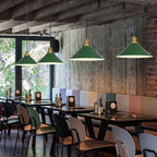 RetroDome Industrial Vintage Pendant Light | Green Iron Dome Design | Single Light | Rustic Ceiling Lighting