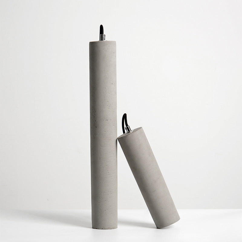 StoneCast Industrial Cylinder Pendant Light made of Concrete | 1 Light | Smooth or Rough Surface
