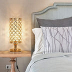 Modern Crystal USB Table Lamp – Gold or Silver